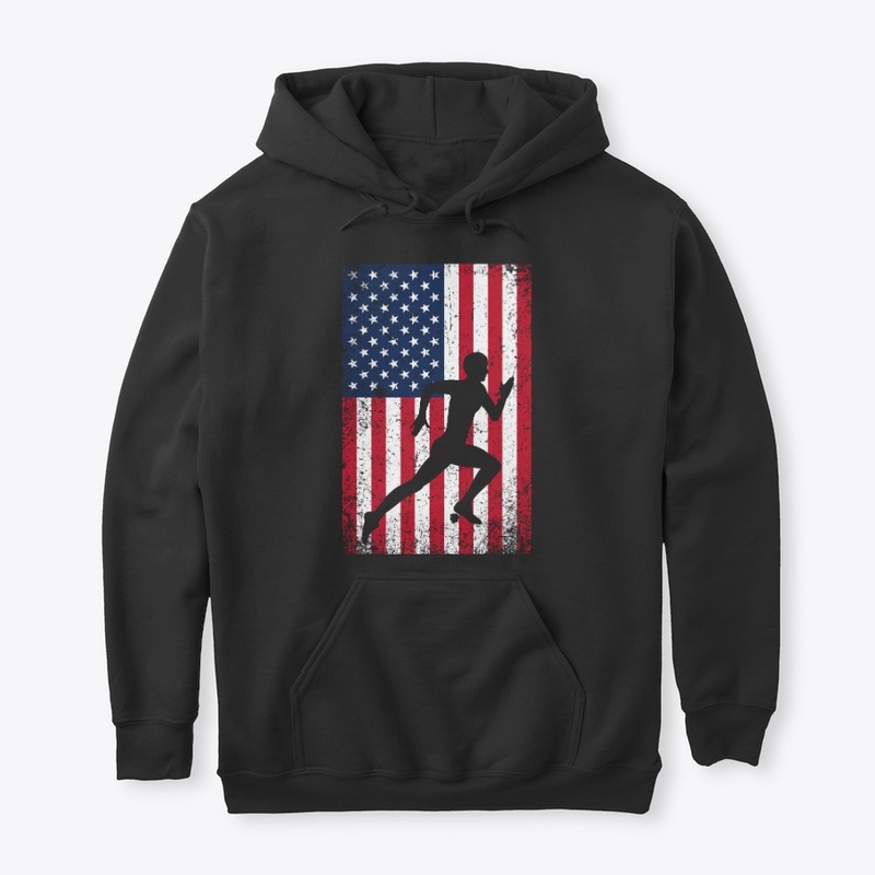 Runner Sprinter American Flag 4th July