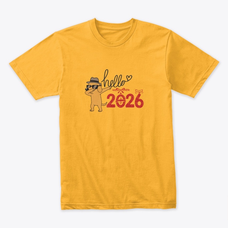 T shrit HELLO 2026 New Year Word Design