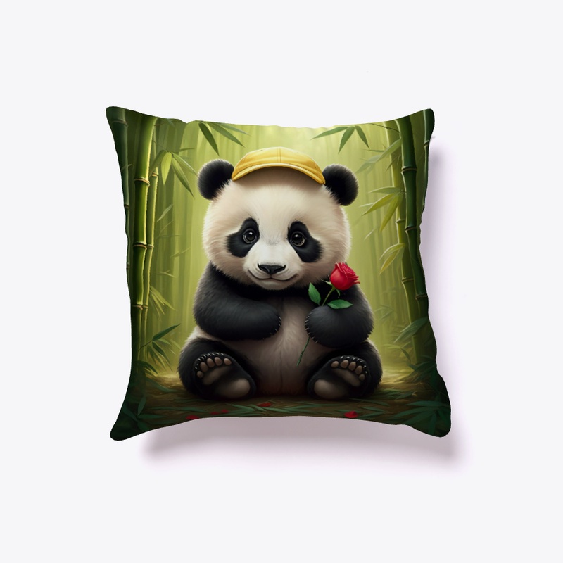 Pillow with cute panda design