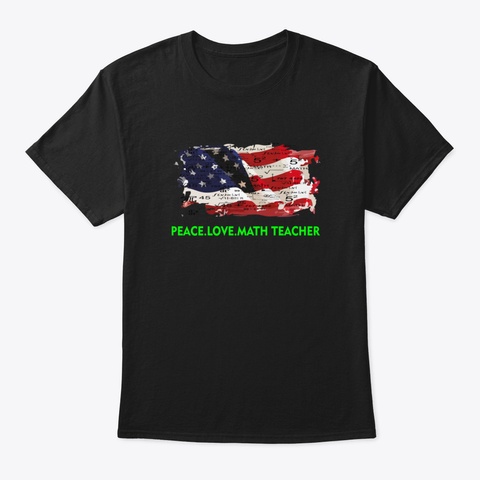 American Math Teacher For Gifts Nva8x Black T-Shirt Front
