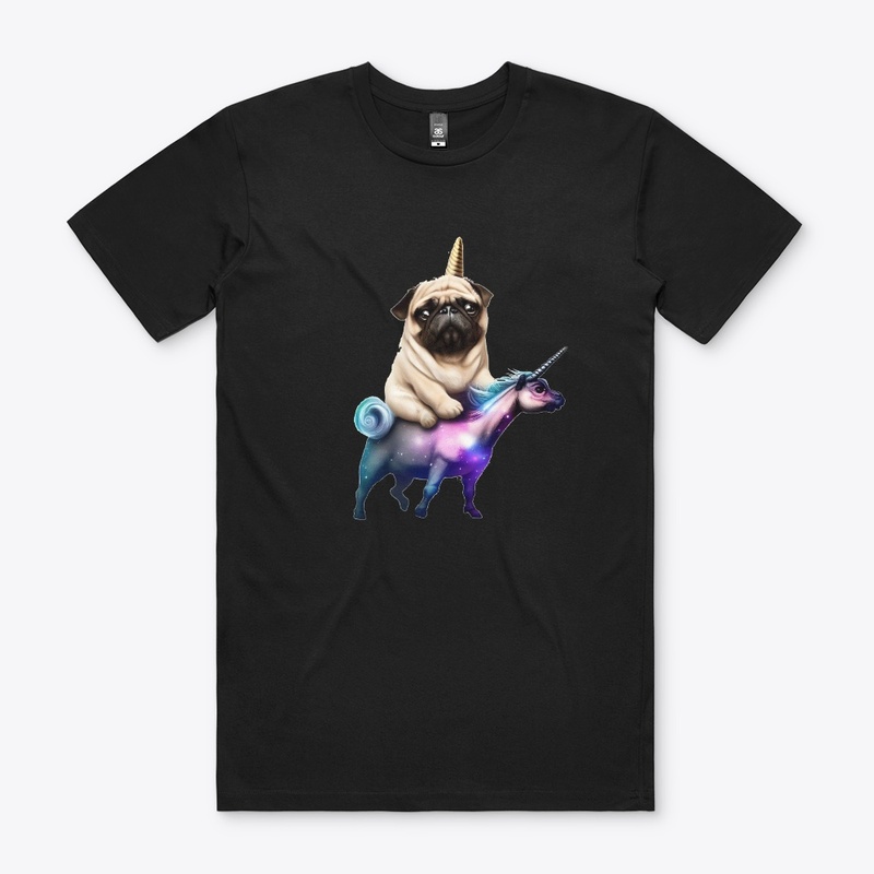 Pugacorn Riding Cosmic Unicorn
