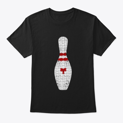 Puzzle Piece Bowling Black T-Shirt Front