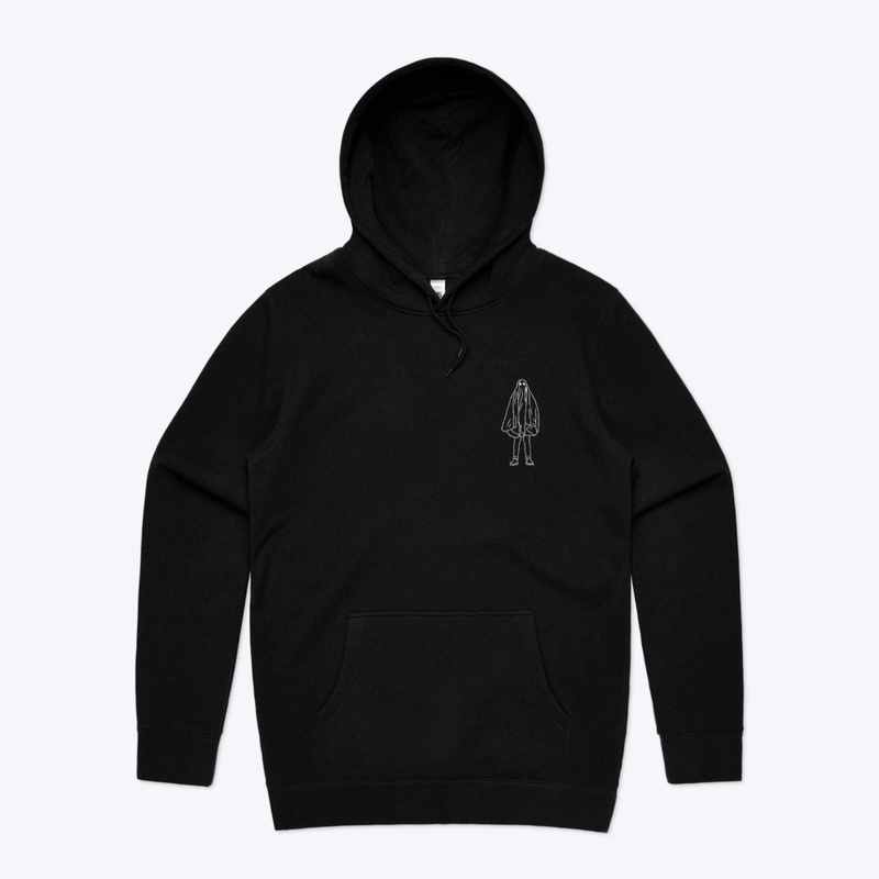 Small Icon Ghostie White on Black