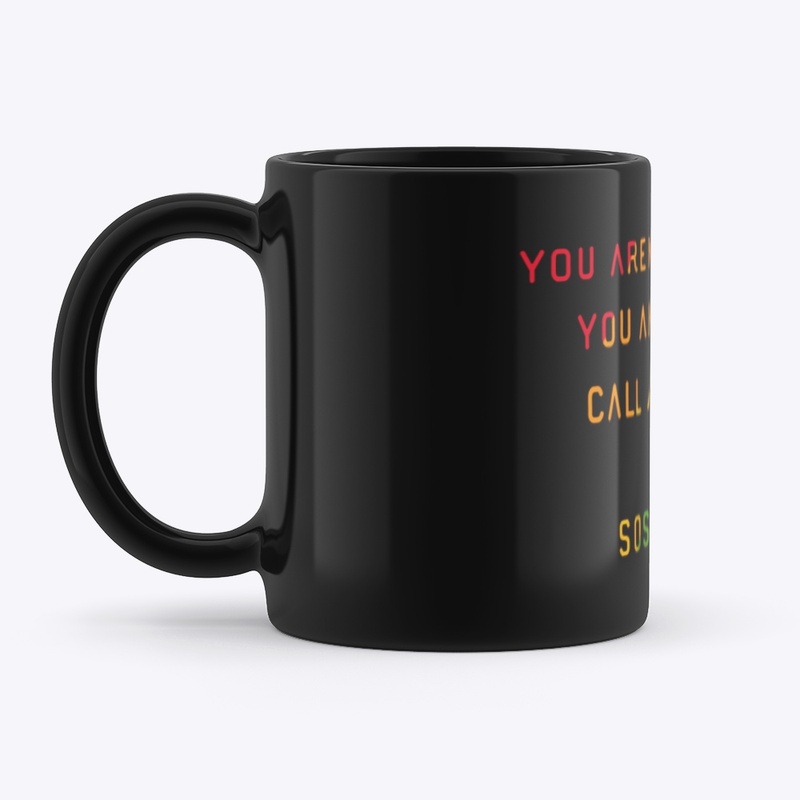 Rainbow “you are enough” black mug