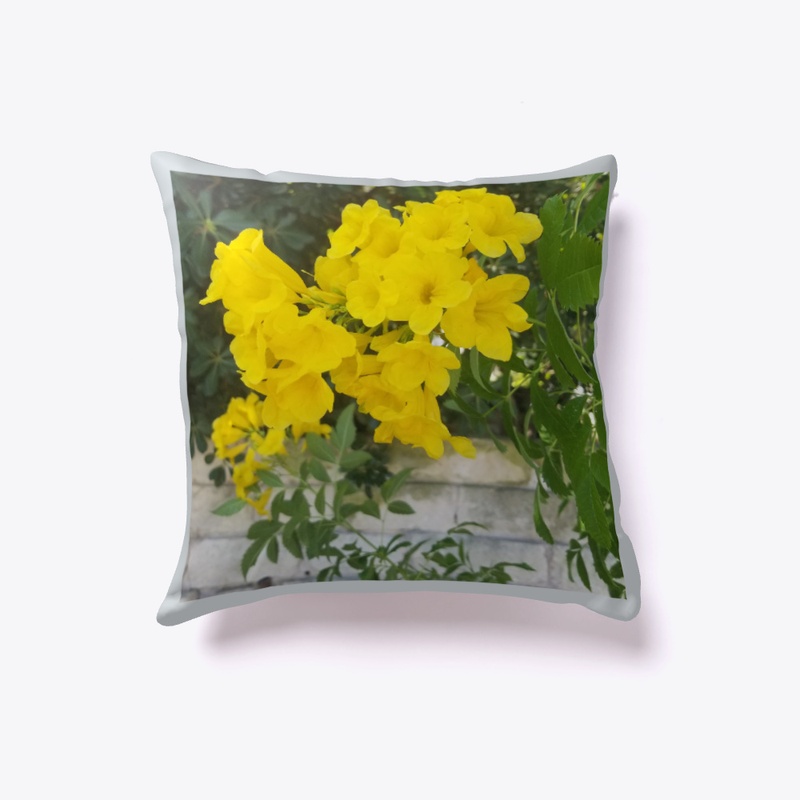 Golden Burst Bloom Pillow