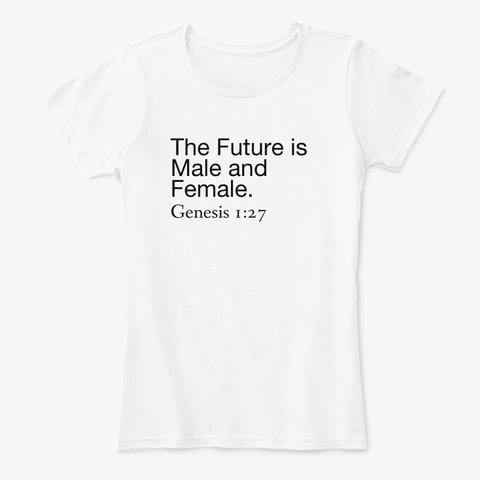 Male And Female White T-Shirt Front