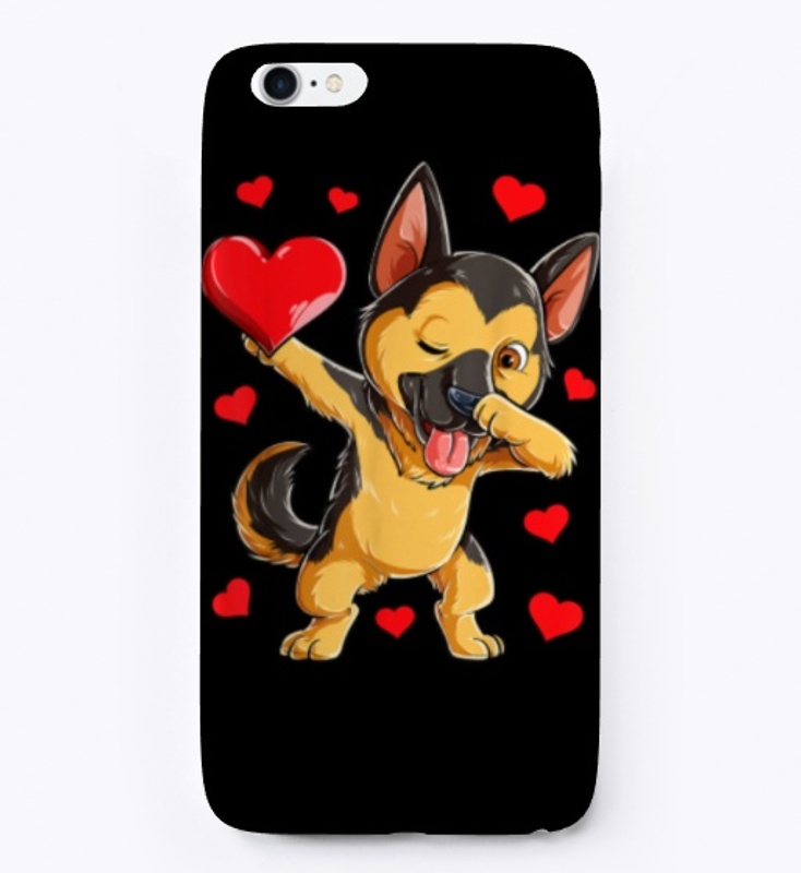 Dabbing German Shepherd Valentines Day