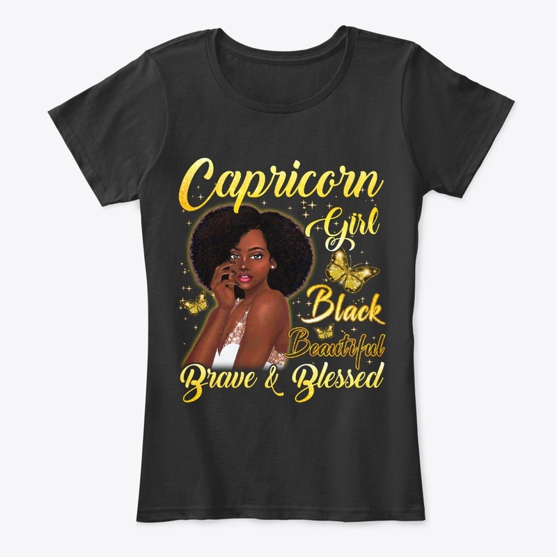 Capricorn Girl Black Beautiful T-Shirt