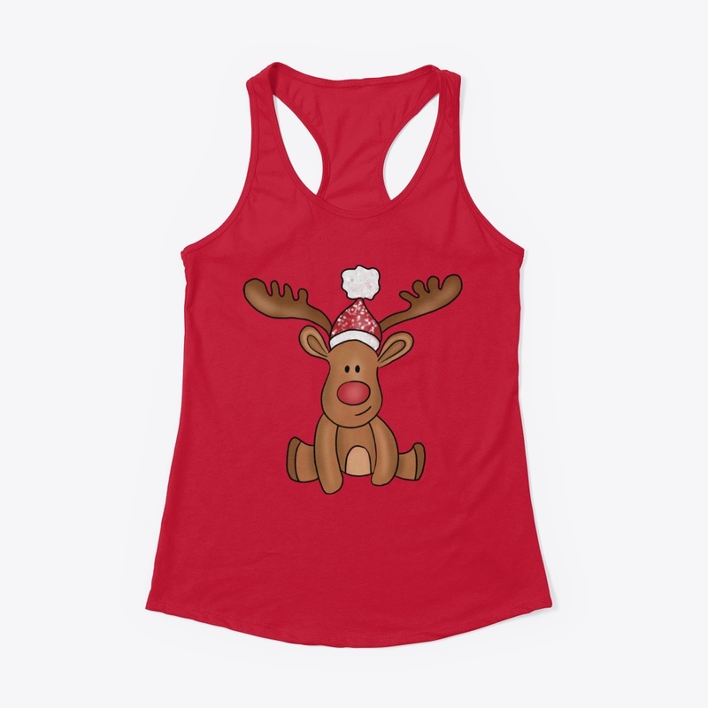 Cute Sitting Christmas Reindeer