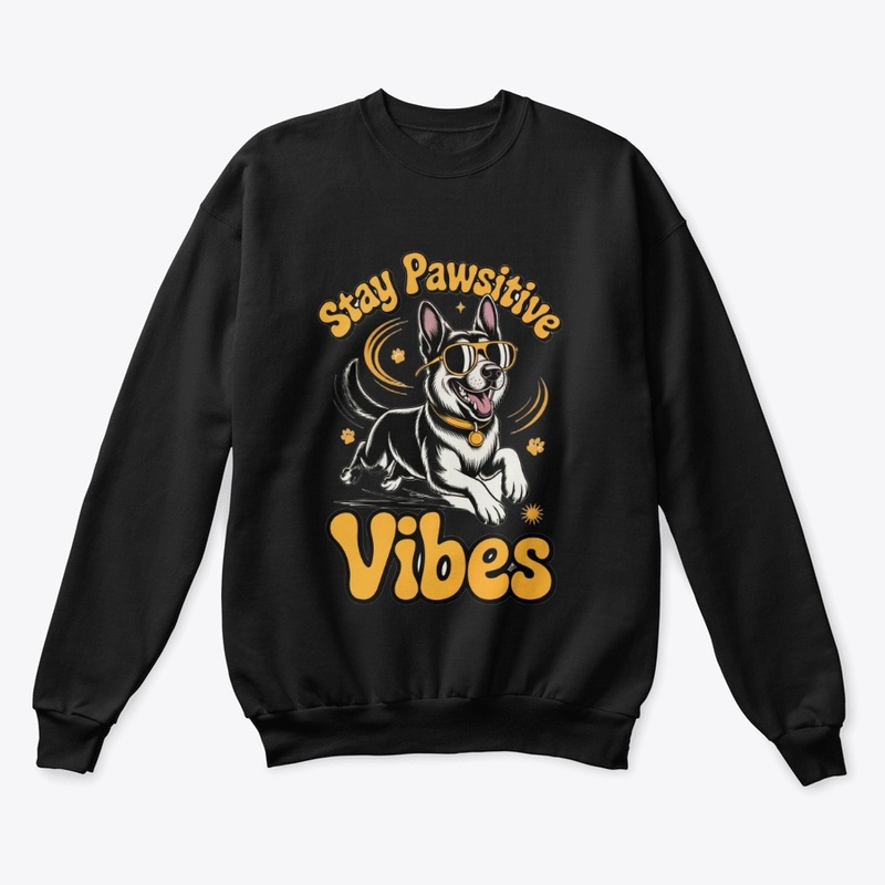 Retro German Shepherd Stay Pawsitive Tee