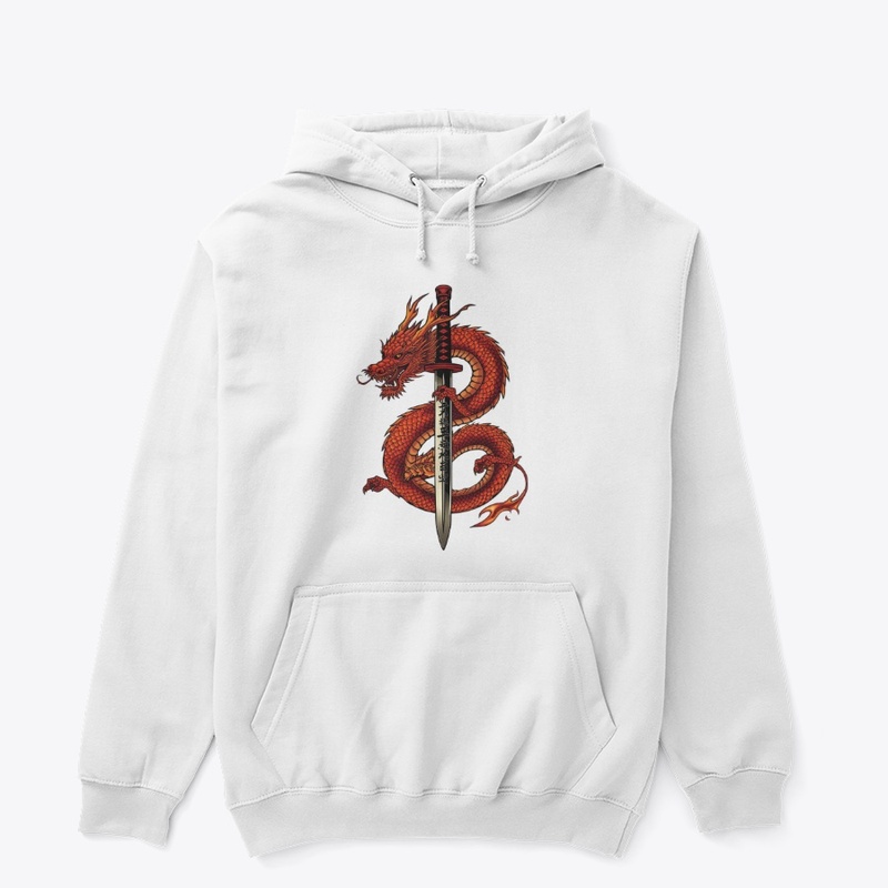 Japanese Dragon & Sword Graphic  🐉