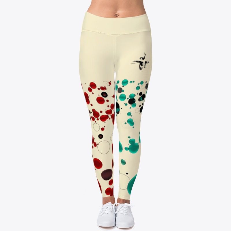 Blue and red  bubbles Leggings