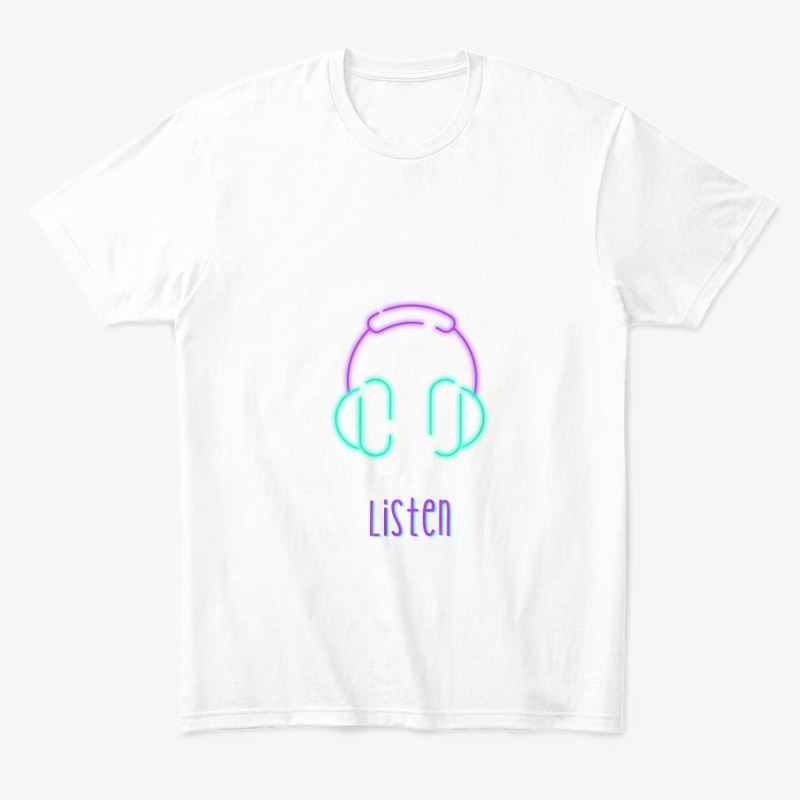 Purple illustrate listen graphic t-shirt