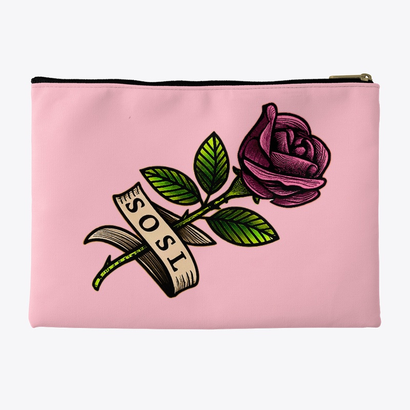 Single Rose keepsake pouch in pink