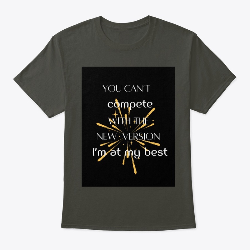 black and orange Typography T-shirt