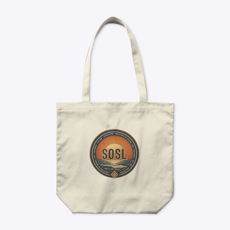 Retro sunset SOSL organic cotton tote