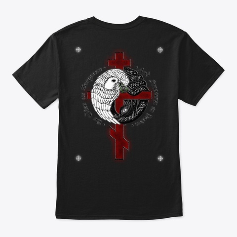 Serpent & Dove Cross (Color) Black Maglietta Back