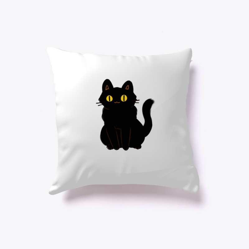 black cat with yellow eyes t-shirt