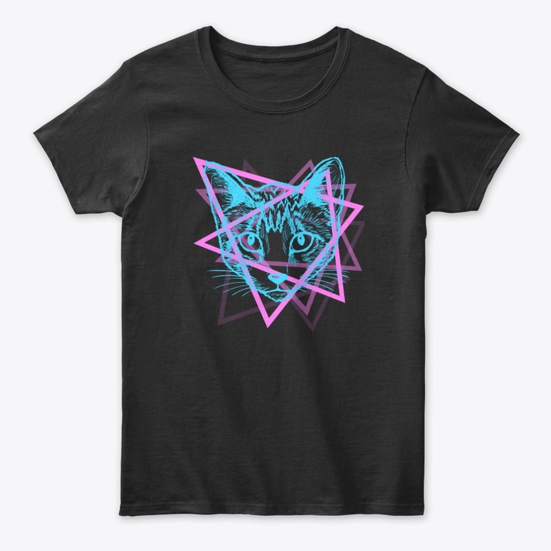 Psychedelic Rave Cat Abstract Vaporwave 
