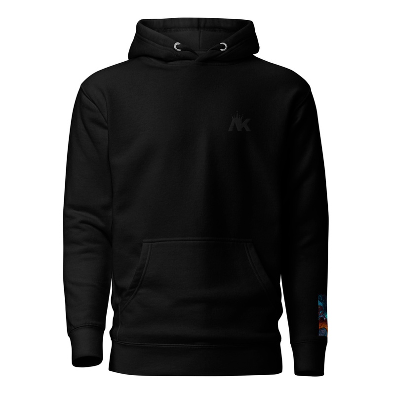 jacket with the demod store logo