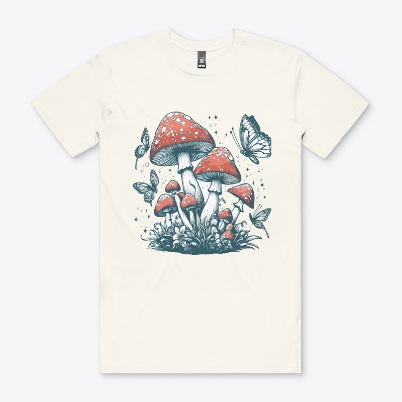 Dancing Butterfly and Mushrooms T-Shirt
