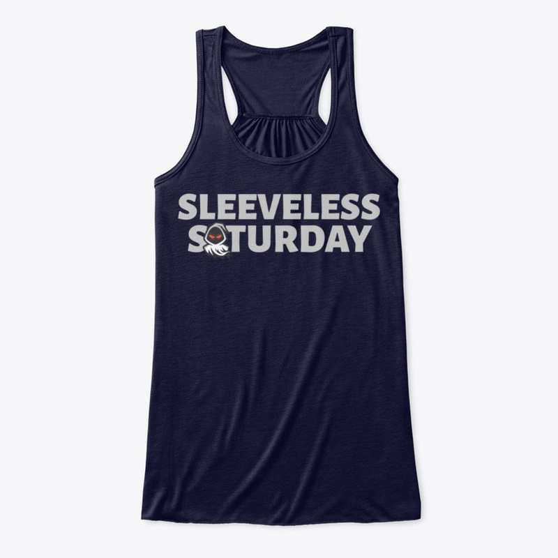 Sleeveless Saturday Gray Logo Tank Tops