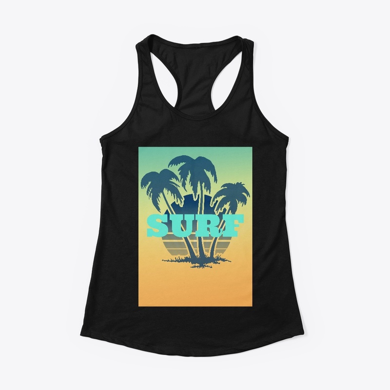 Retro Sunset Surf Text Design
