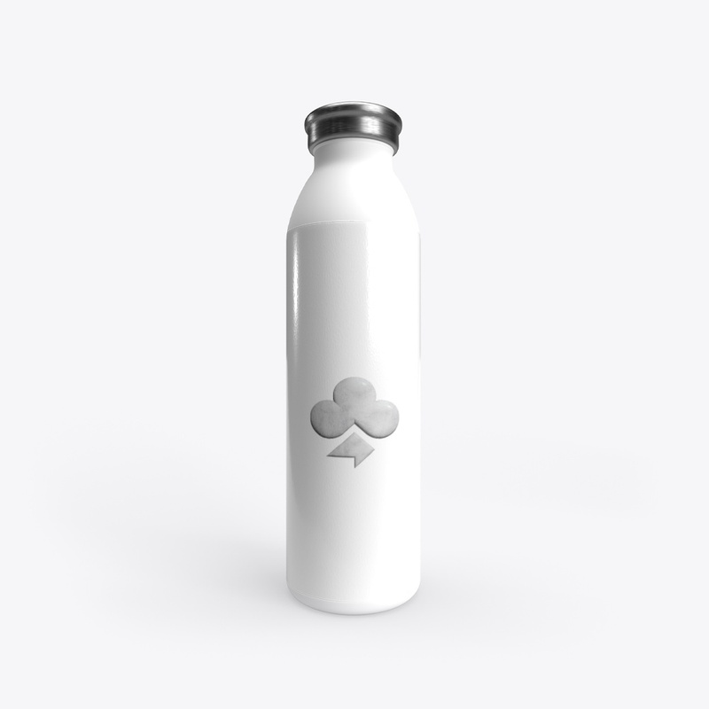 4 of Clubs Water Bottle (White Marble) 