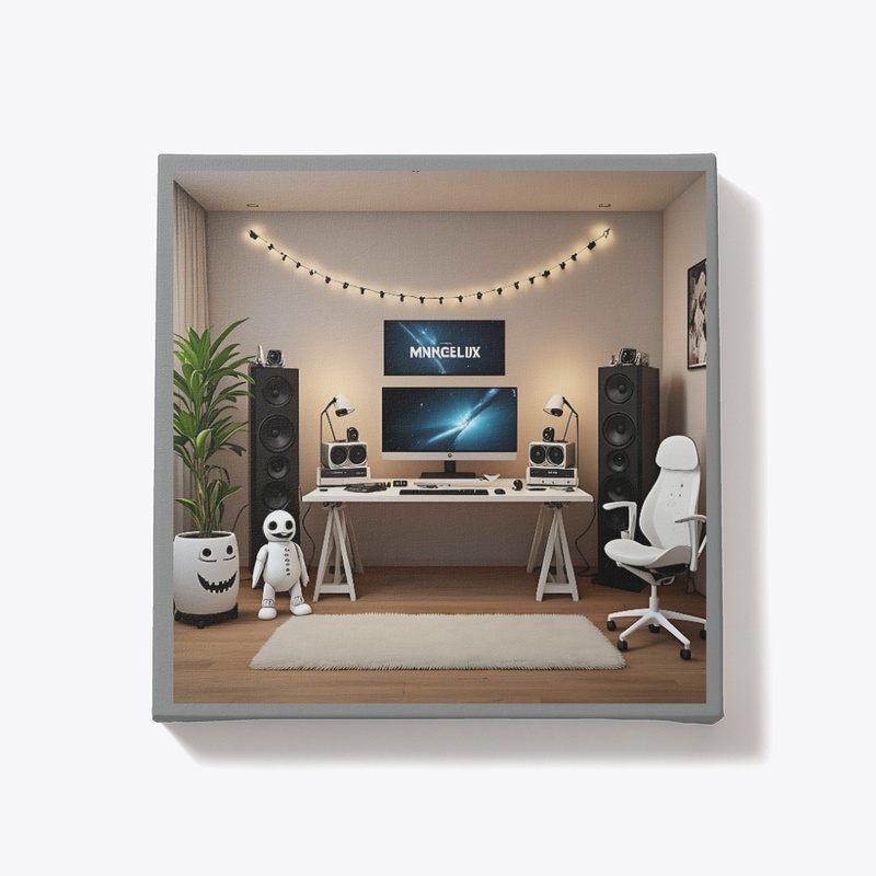 Cozy Dual Monitor Studio Setup Wall Art