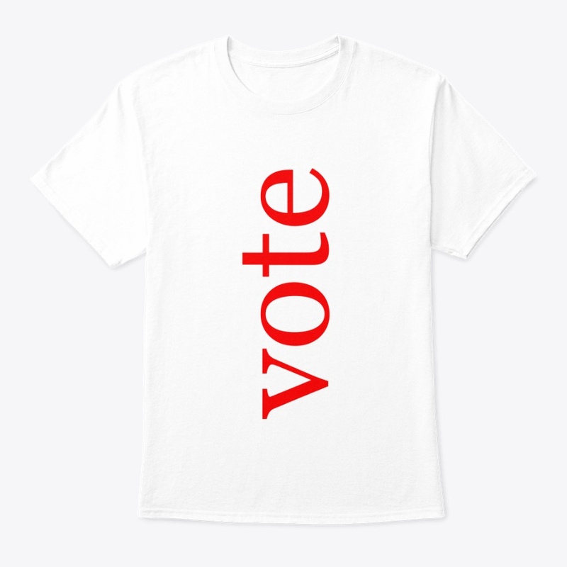 Vote Written in Red Vertical