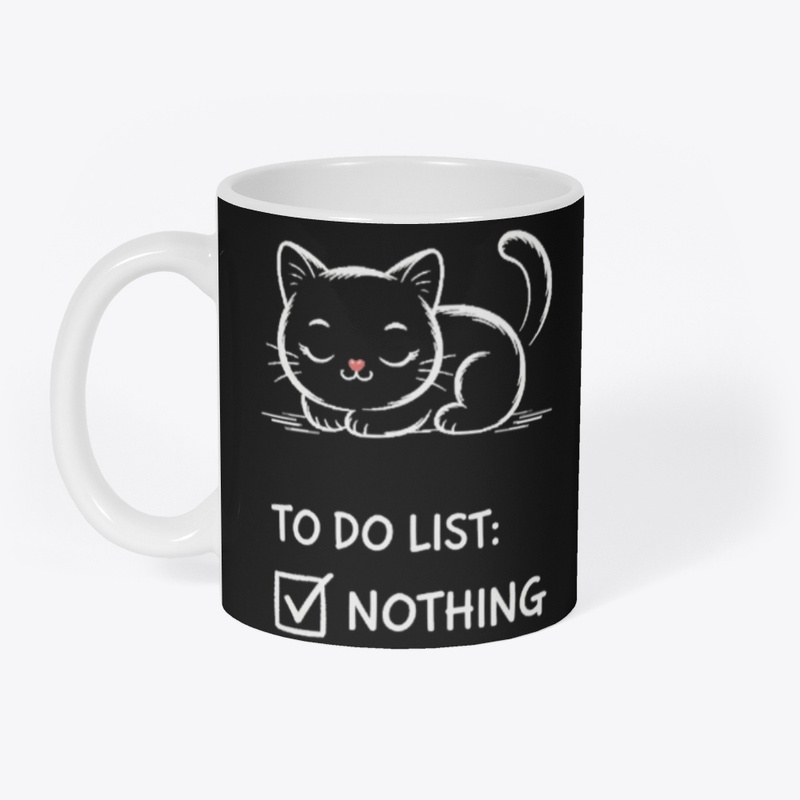 Funny Cat To Do List Nothing Lazy Humor