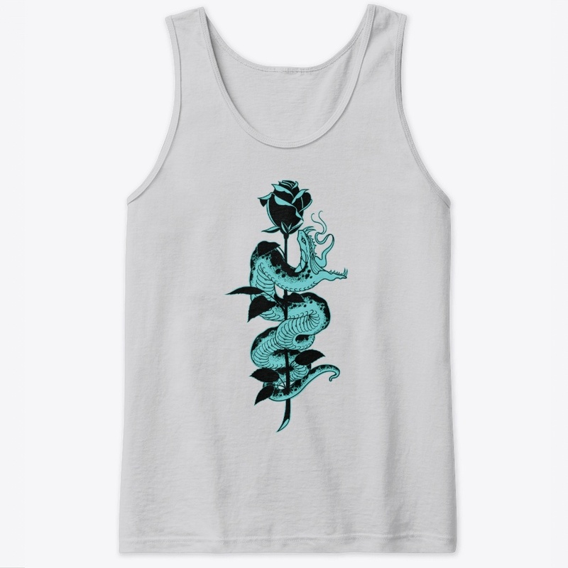 Snake and Rose Tattoo, Teal Variant