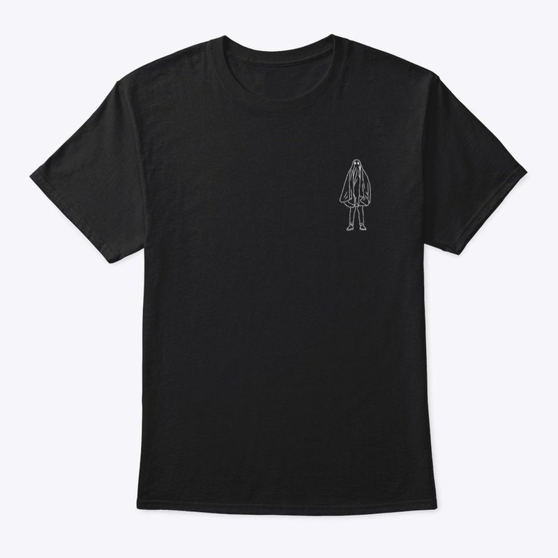 Small Icon Ghostie White on Black