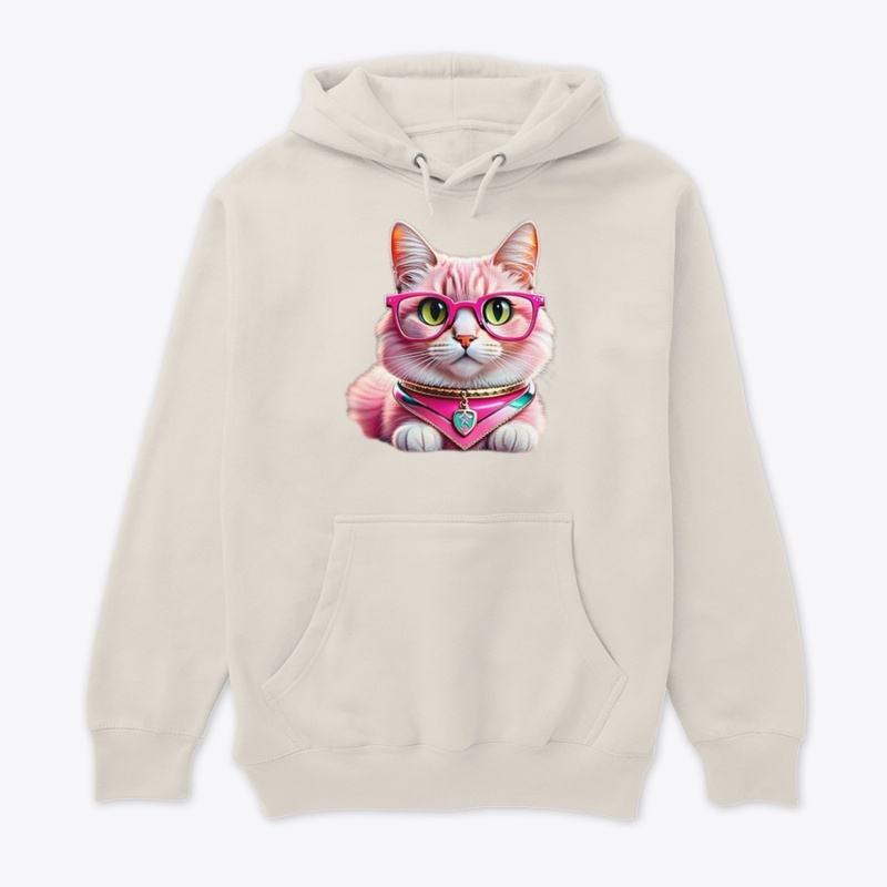 Glamour Paws: Pink Cat & Glasses