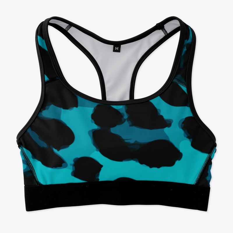 Turquoise Abstract Cheetah Print  