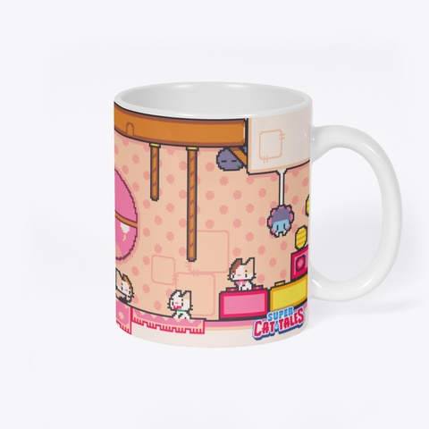 Super Cat Tales   Neko House Mug #3 White T-Shirt Back