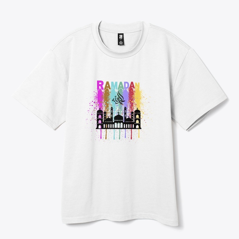 Colorful Ramadan Mosque Paint Splash Art