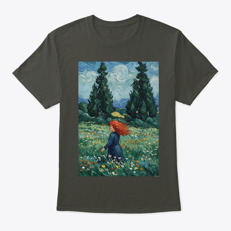 Van Gogh Inspired Redhead Tee Art