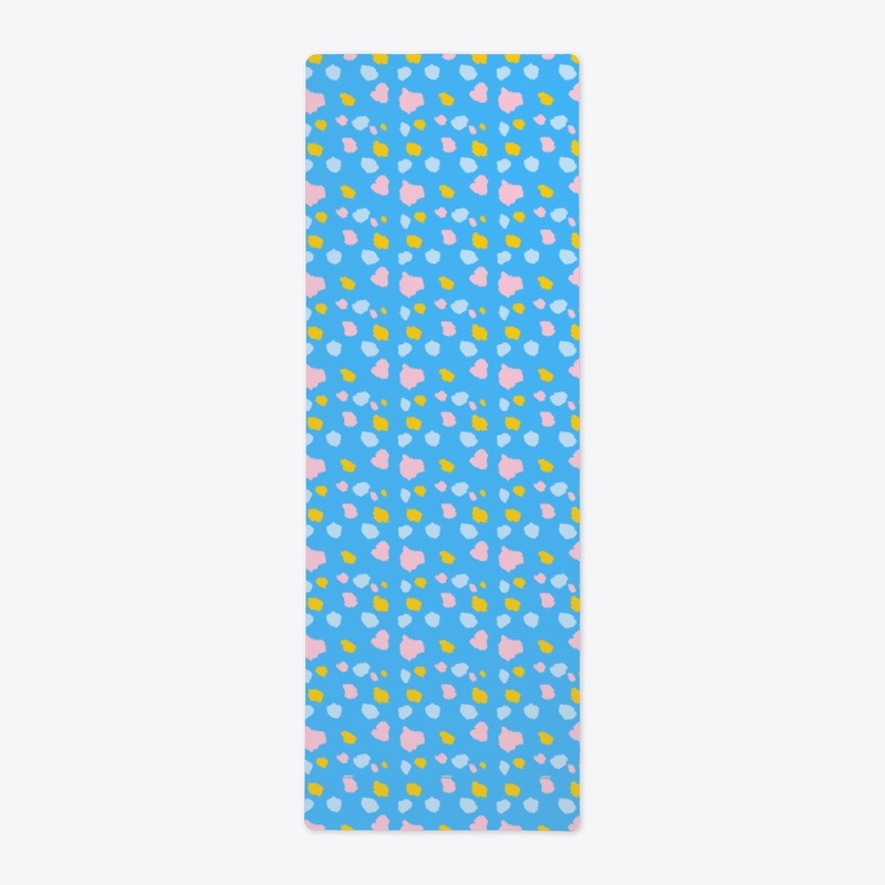 Paint Blobs on Blue Background