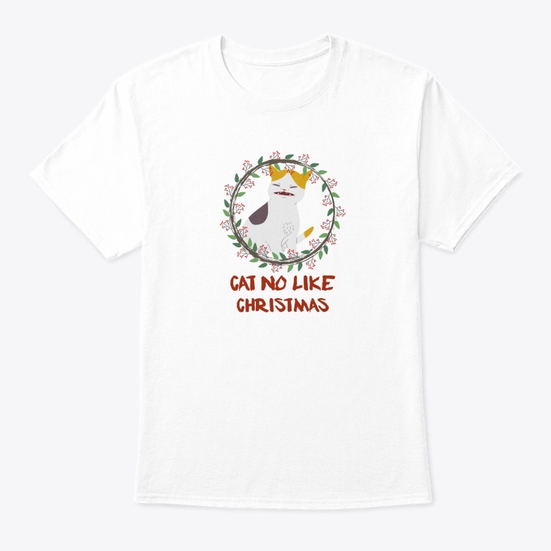 Cat No Like Christmas holiday tees