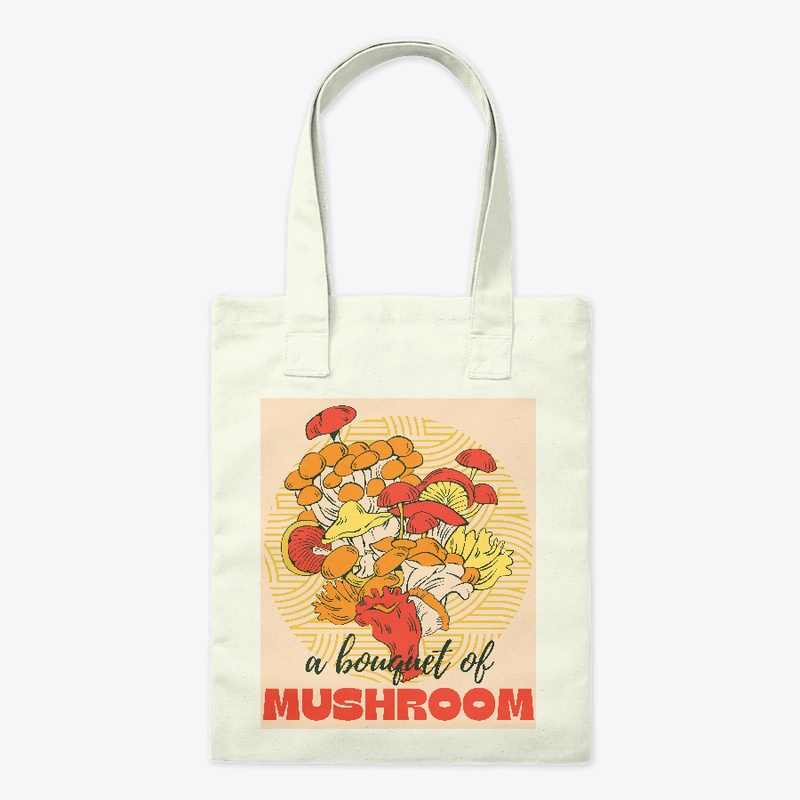 A bouquet of mushroom round background