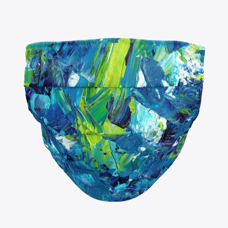 Blue, Green, and White Abstract