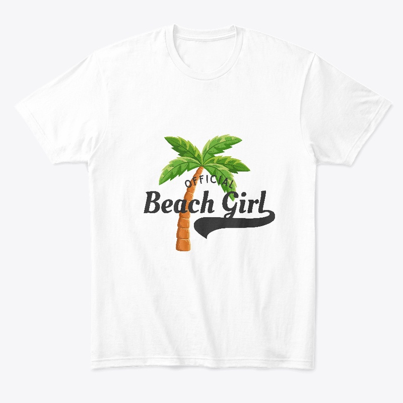 Beach Girl with Palm Tree