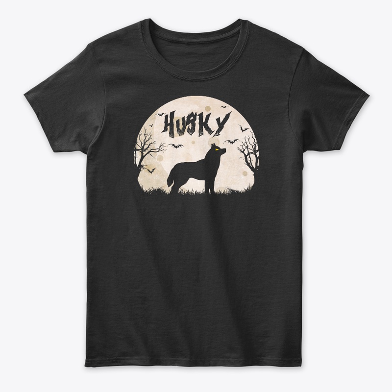 Husky Halloween Moonlight T-Shirt