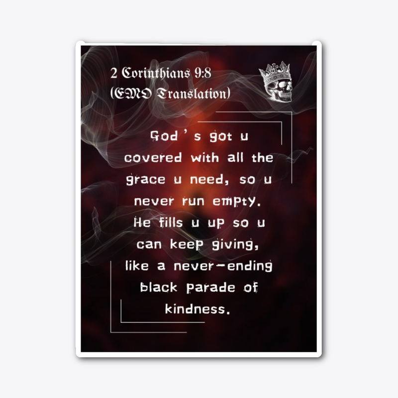 2nd Cor. 9:8 EMO | Notebook & Sticker 