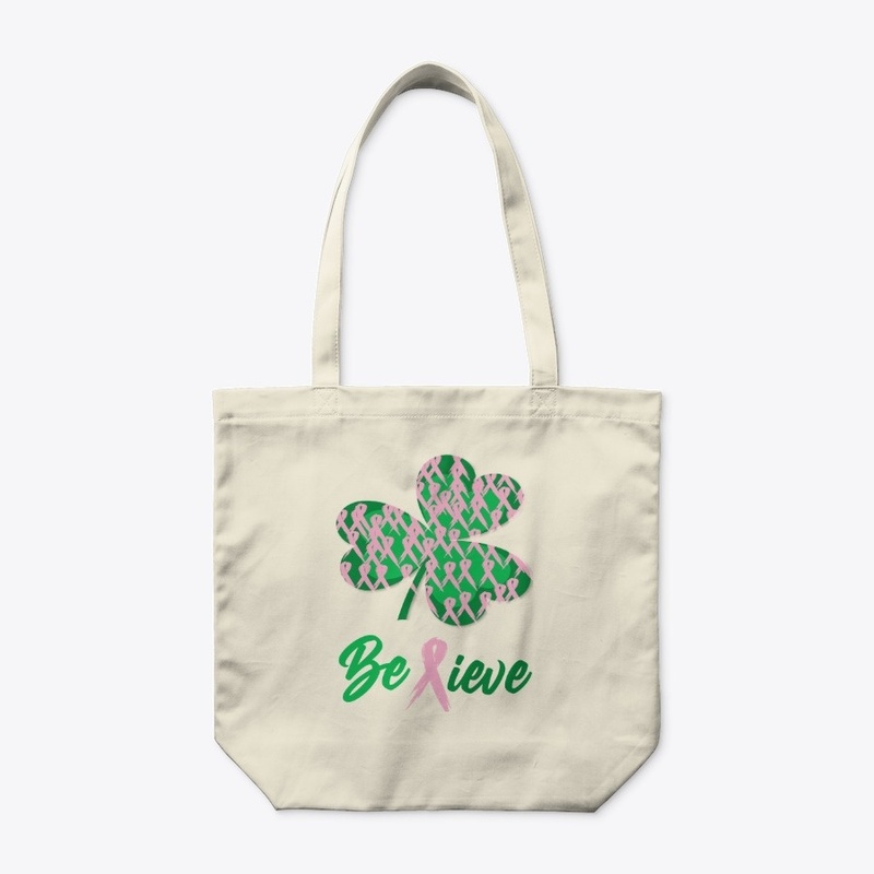 Cancer Awareness Green Clover Believe