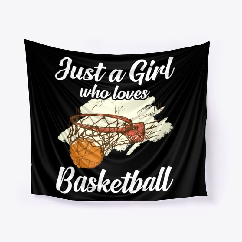 Girl Loves Basketball Hand Drawn Style
