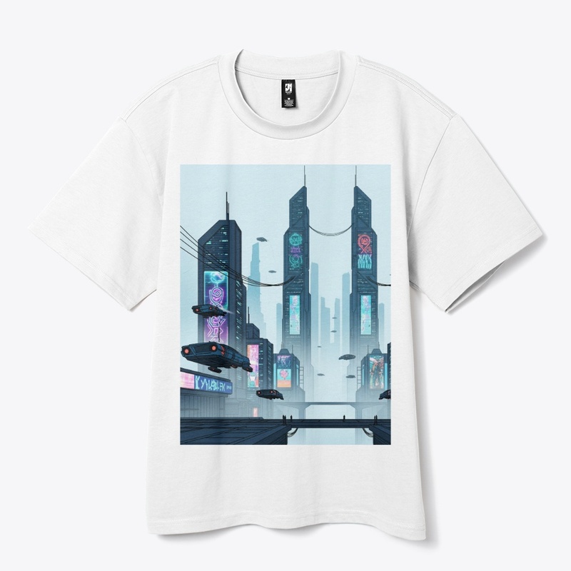 Futuristic cyberpunk city skyline