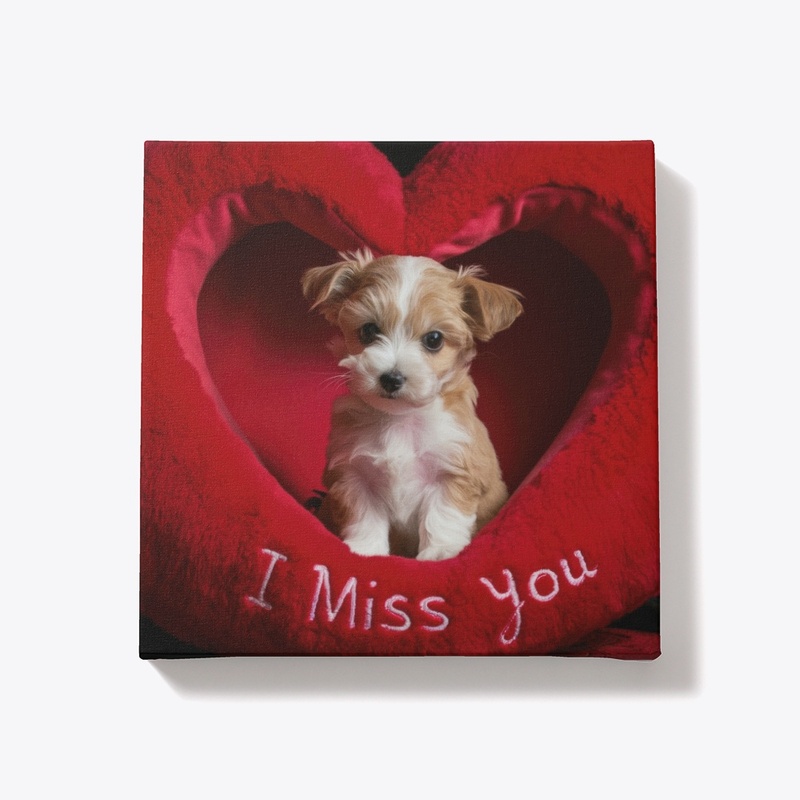 I Miss You" Puppy Canvas Art