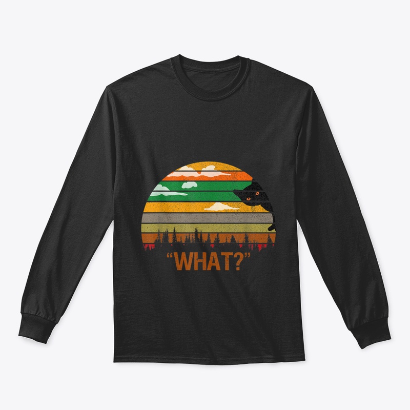 FUNNY CAT SHIRT, CAT SAY WHAT RETRO T SH
